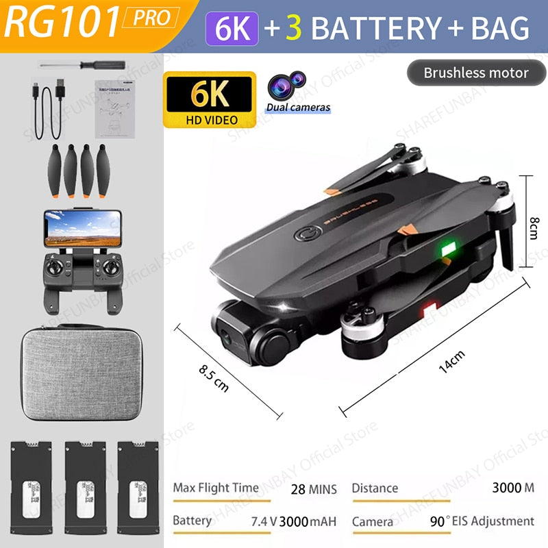 NEW RG101 MAX GPS Drone 8K Professional Dual HD Camera FPV 3Km Aerial Photography  Foldable Quadcopter.