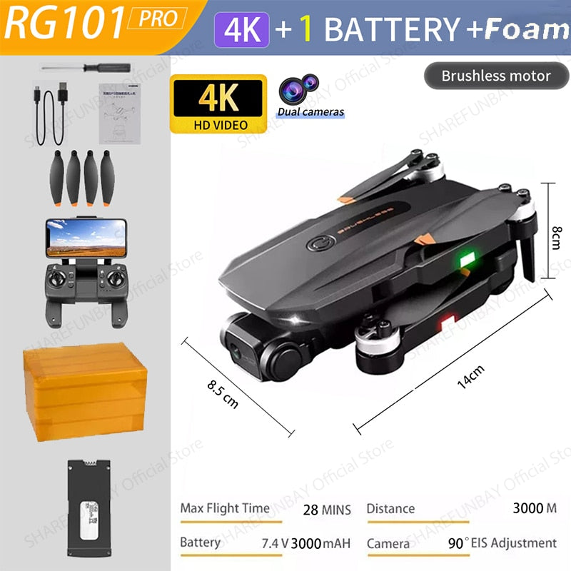 NEW RG101 MAX GPS Drone 8K Professional Dual HD Camera FPV 3Km Aerial Photography  Foldable Quadcopter.