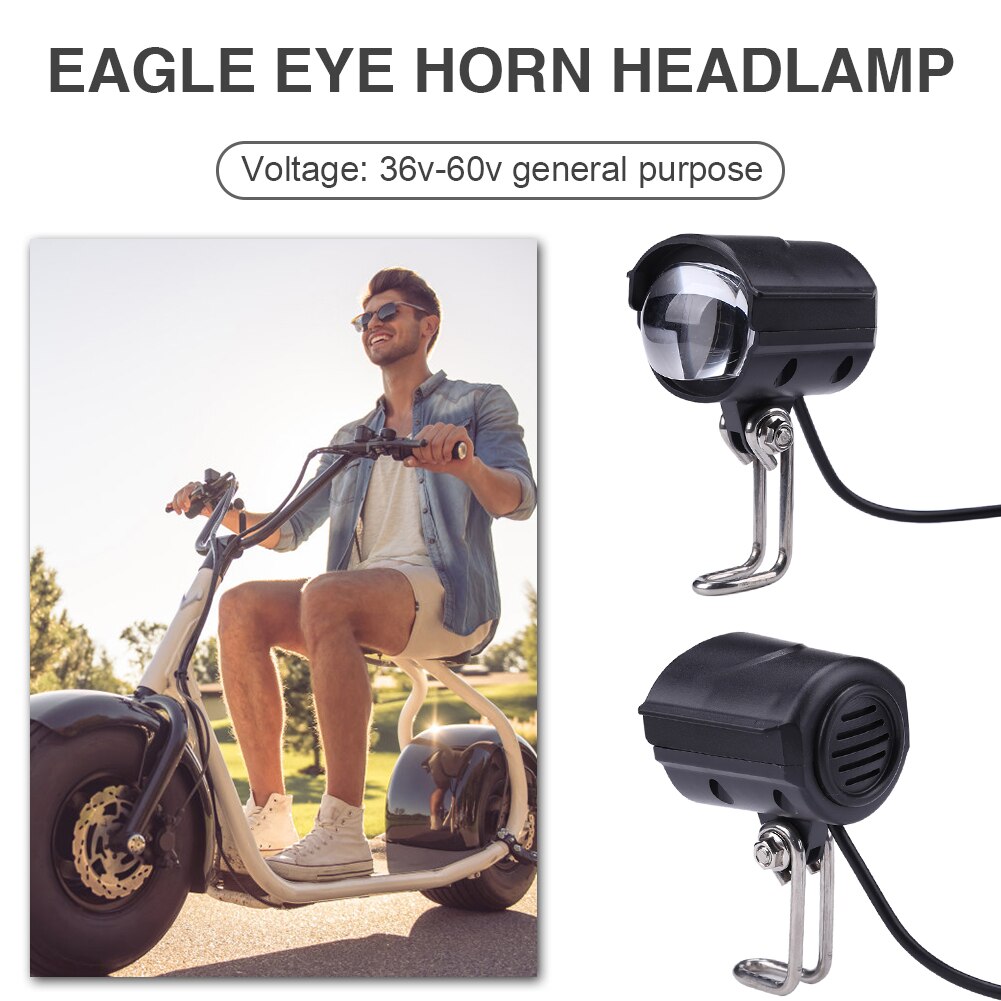 E-Bike Headlight  LED Front Lamp Waterproof Horn Set.