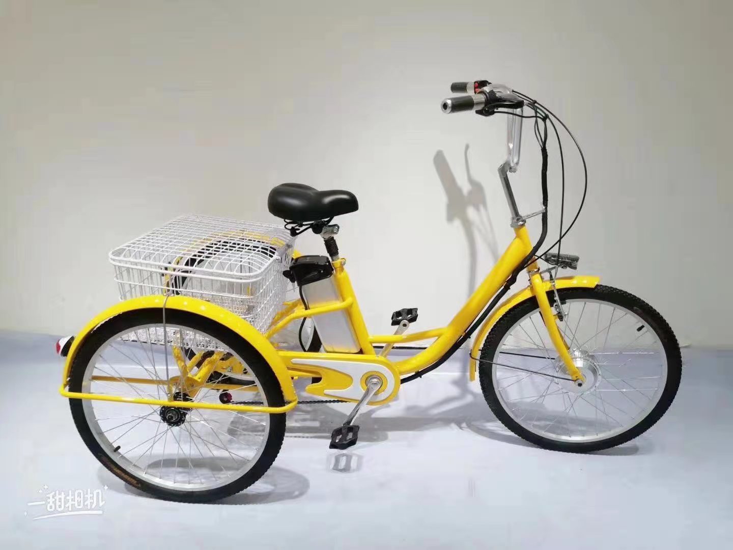 250W Electric 3 Wheel Cargo Bike 24 Inch Bicycle Road Scooter Pedal Adult Tricycle Cart Go Shopping Trolley for Wife