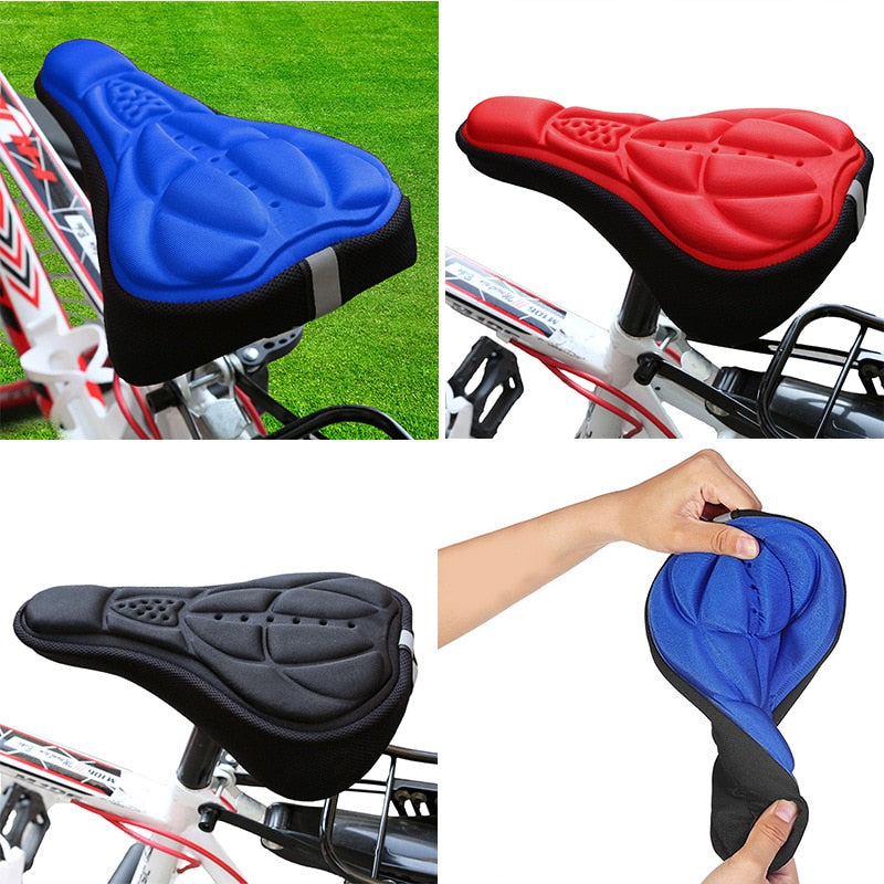 3D Saddle Cover Thick Breathable Super Soft Bicycle Seat Cushion Silicone Sponge Gel Bike Seat.