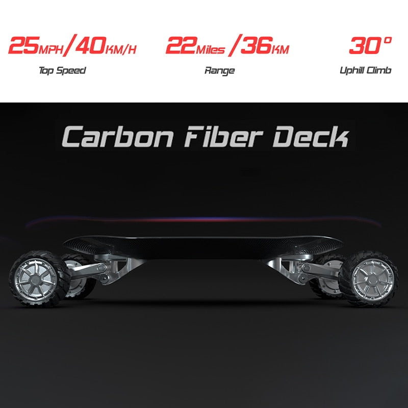 TeamGee H9V Electric Skateboard Adults Off Road Skate Board 40KMH 36KM Range Electric Longboard Carbon Fiber Board eSkateboard