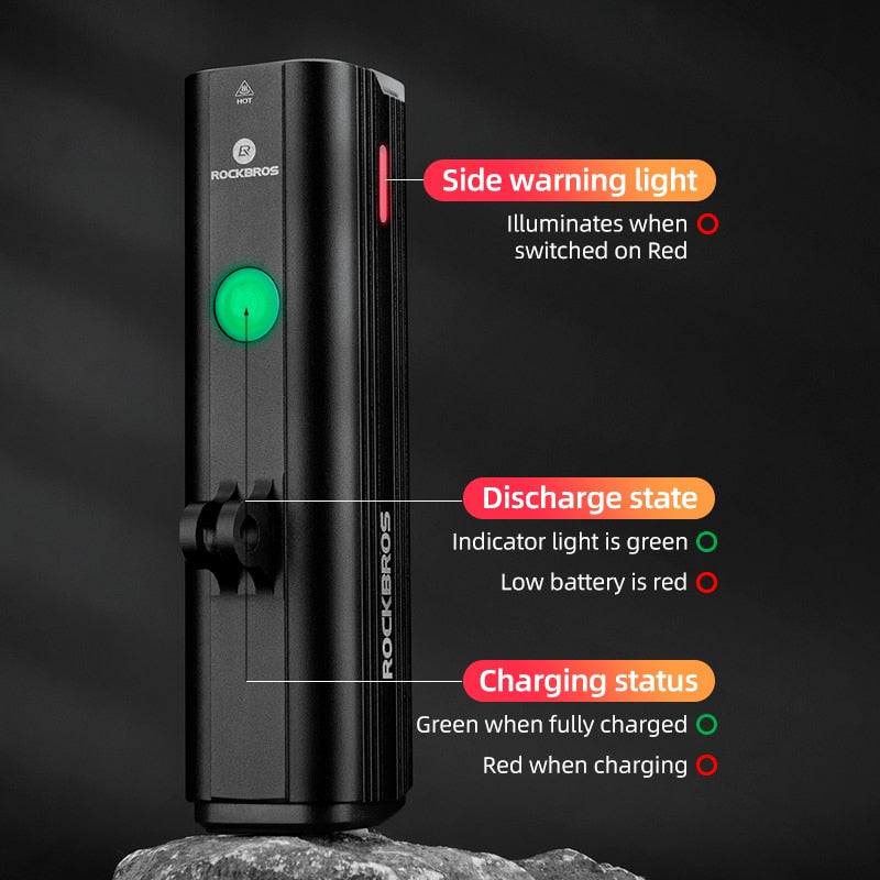 ROCKBROS Bike Front Light Rainproof USB Rechargeable Bicycle Light 1000LM Cycling Headlight LED