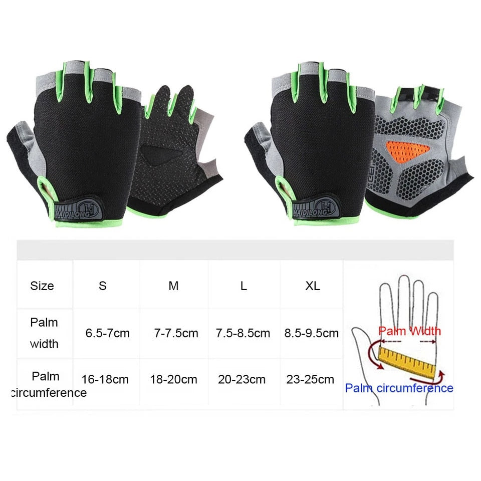 Cycling Anti-slip, Anti-sweat, unisex Half Finger Bicycle Gloves.