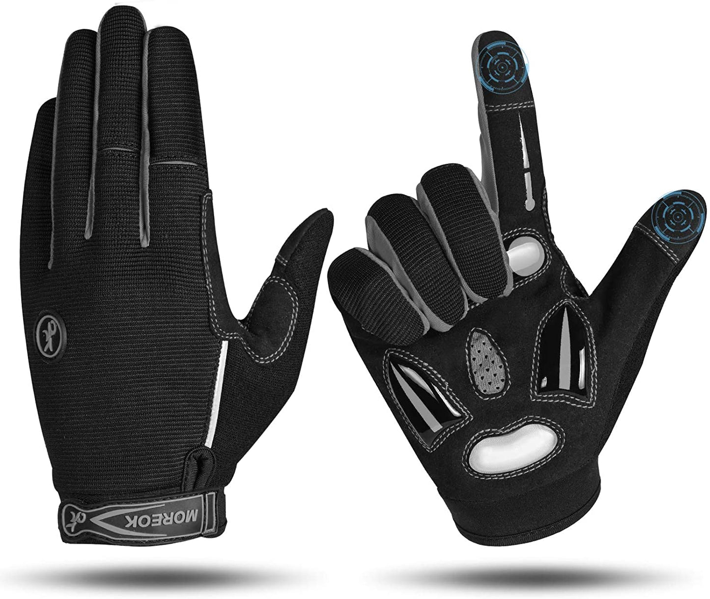 BIKINGMOREOK,  Half Finger Bike Gloves. 5mm Liquid Gel Pads, Shock-Absorbing Mountain Bike Gloves.