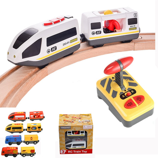RC Electric Train Set With Carriage Sound and Light. Express Truck FIT Wooden Track.