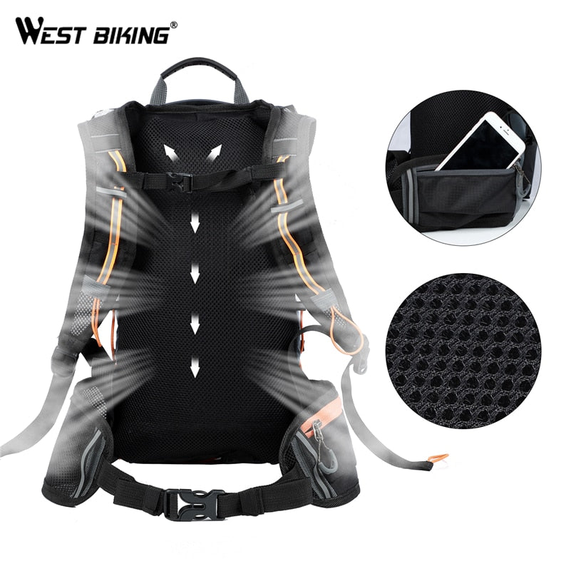 WEST BIKING Bicycle Water Bag 10L. Portable Waterproof Hydration Backpack.