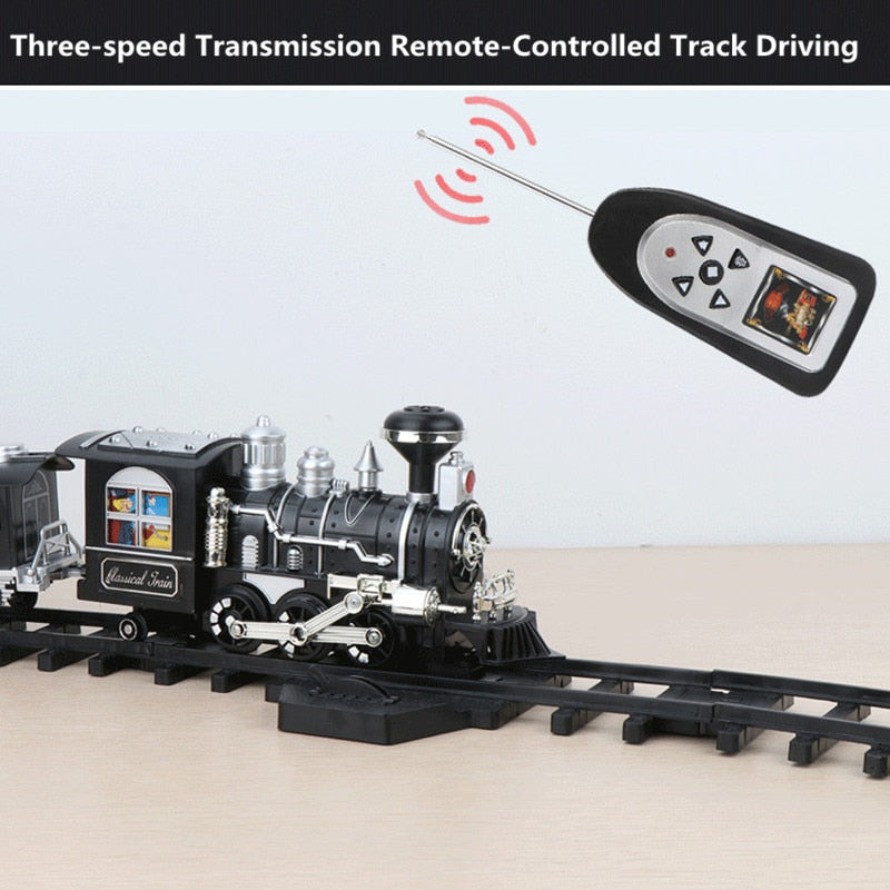 Children's Electric Smoking  RC Rail Car Sound Light Music. DIY Assembly.
