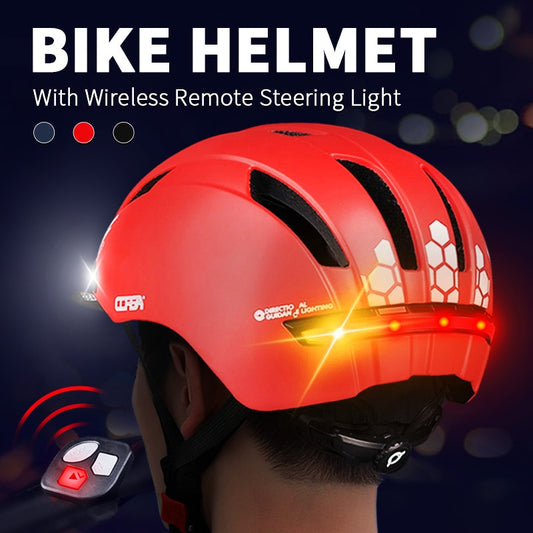Bike Helmet With LED Turn Signal Light. USB rechargeable Smart Helmet w/ Back Lamp Safety Night Riding Warning Waterproof.