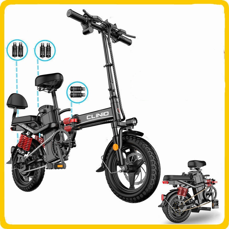 Electric bicycle 14 inch mini electric bicycle 48v15ah 32ah city eBike 400W powerful mountain bike / full throttle sports car