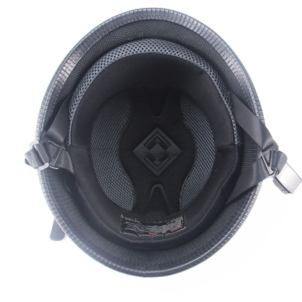 Half Face Vintage Retro Men's Helmet. Safety Protection Gear Motorbike Helmet