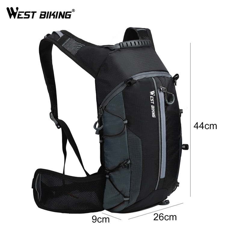WEST BIKING Bicycle Water Bag 10L. Portable Waterproof Hydration Backpack.