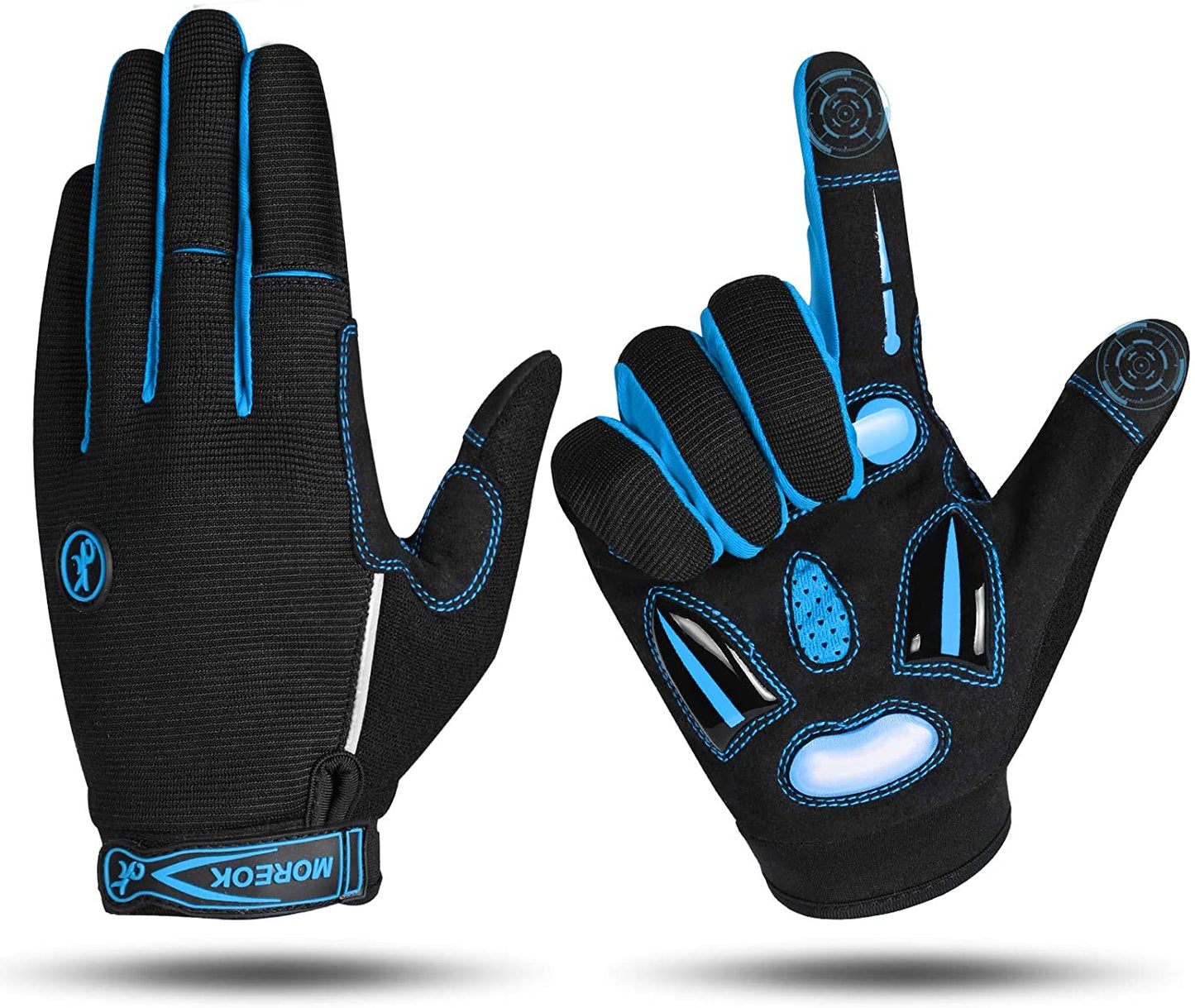 BIKINGMOREOK,  Half Finger Bike Gloves. 5mm Liquid Gel Pads, Shock-Absorbing Mountain Bike Gloves.
