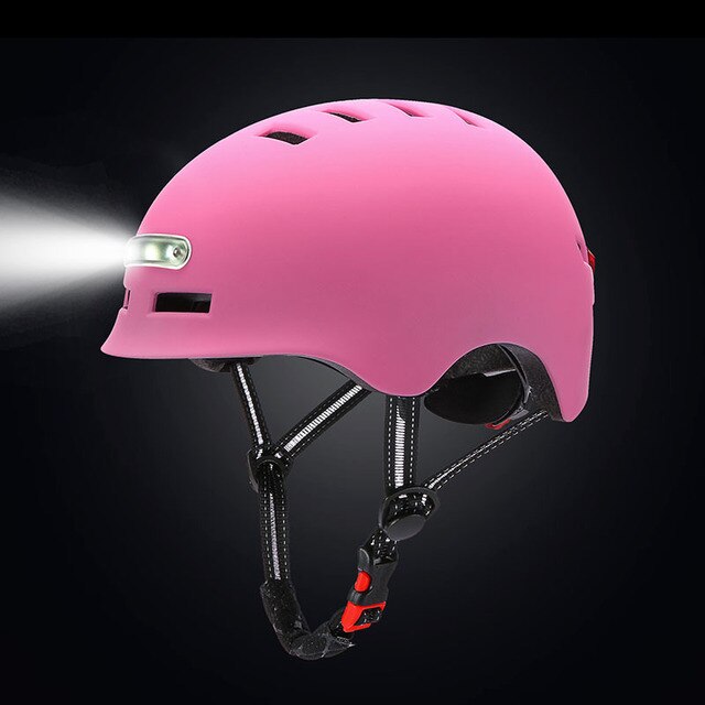 Smart MTB Cycling Bicycle Helmet Integrally-mold LED Light Reflective Warning Bike Motorcycle Scooter Push Bike Safety Helmet