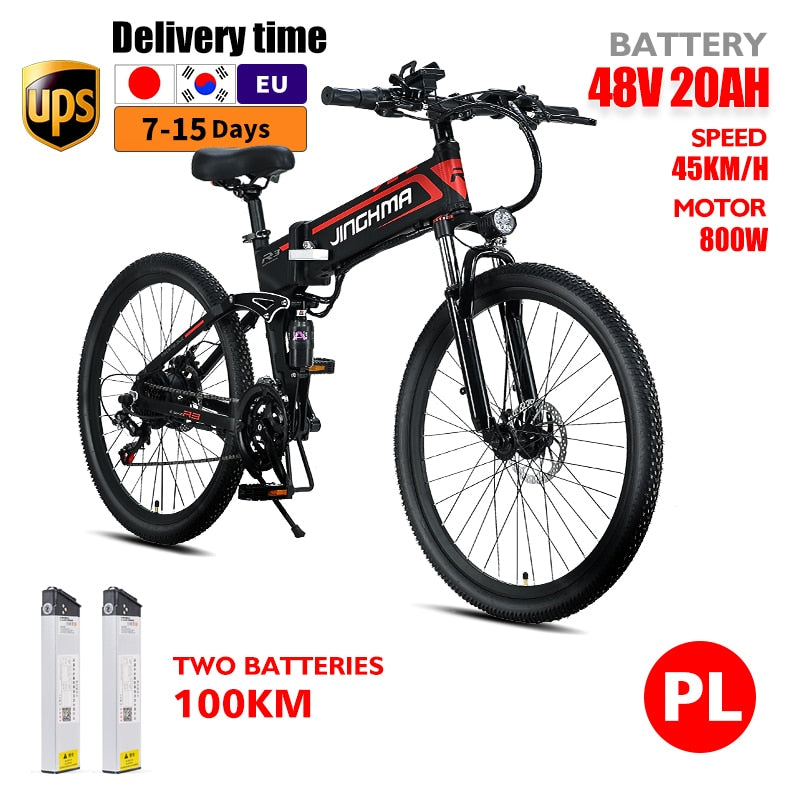 JINGHMA R3 Electric Bicycle 800W 48V20Ah Adult Men's Bike 2022 New Folding Electric Bicycle Mountain Ebike