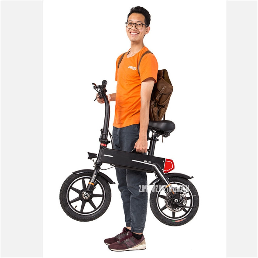 Electric Bike 14 Inch Foldabe Folding Bicycle Aluminum Alloy Mini Electric Ebike Smart Bike Max Mileage 20km EM-14S 36V 240W