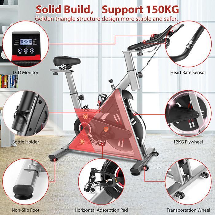 Exercise Bike Stationary Workout Machine Upright Indoor Home Gym Cycling Bicycle