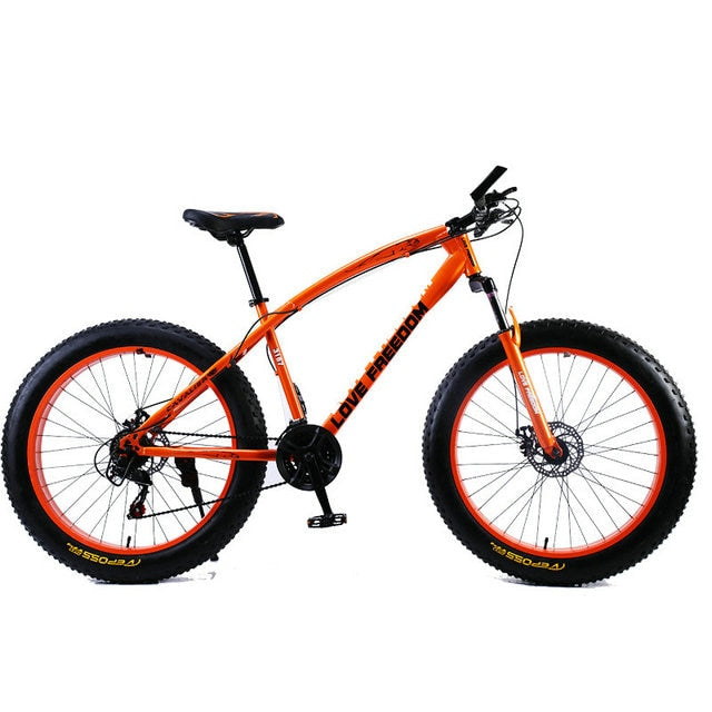 Love Freedom 7/21/24/27 Speed Mountain Bike 26 * 4.0 Fat Tire Bikes w/ Shock Absorbents.