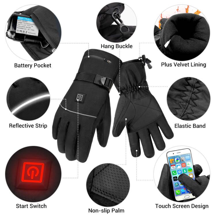 Motorcycle Waterproof Heated Gloves  Electric Thermal Heated Gloves. (battery powered)