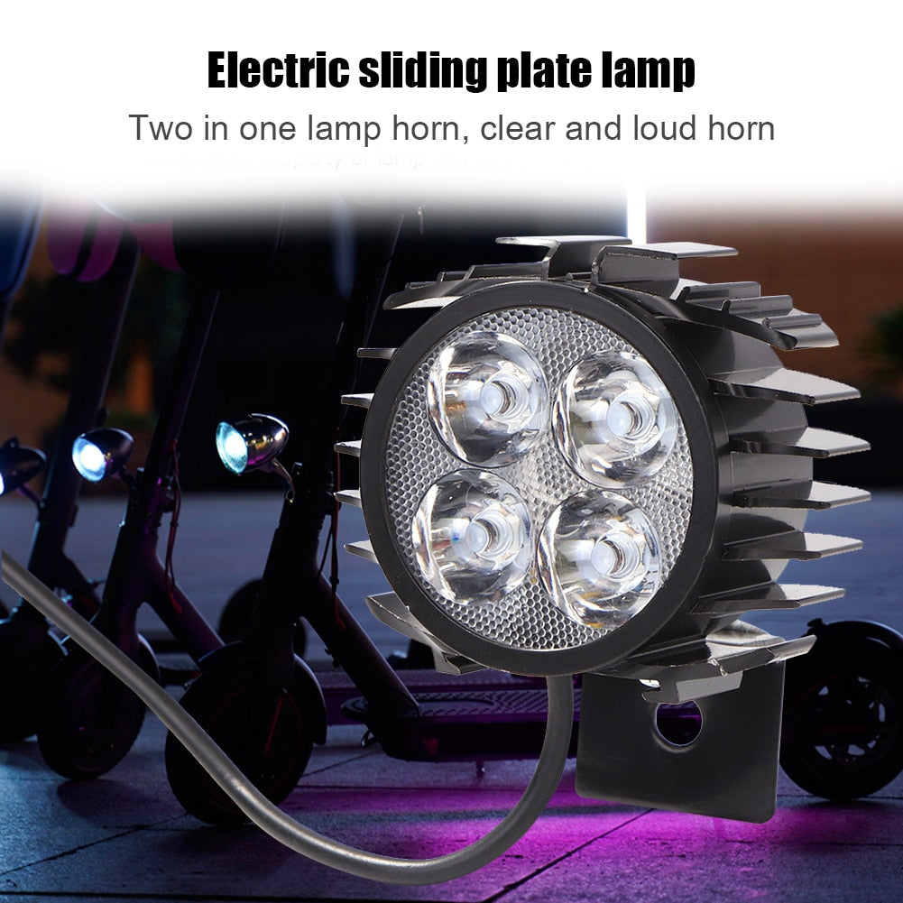 E-Bike Headlight  LED Front Lamp Waterproof Horn Set.