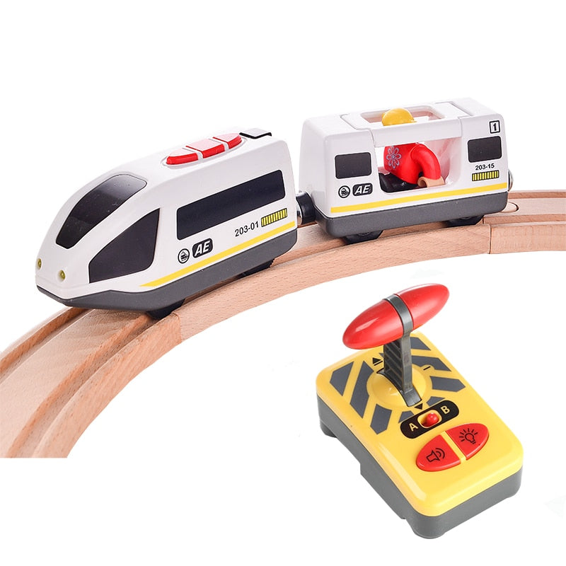 RC Electric Train Set With Carriage Sound and Light. Express Truck FIT Wooden Track.