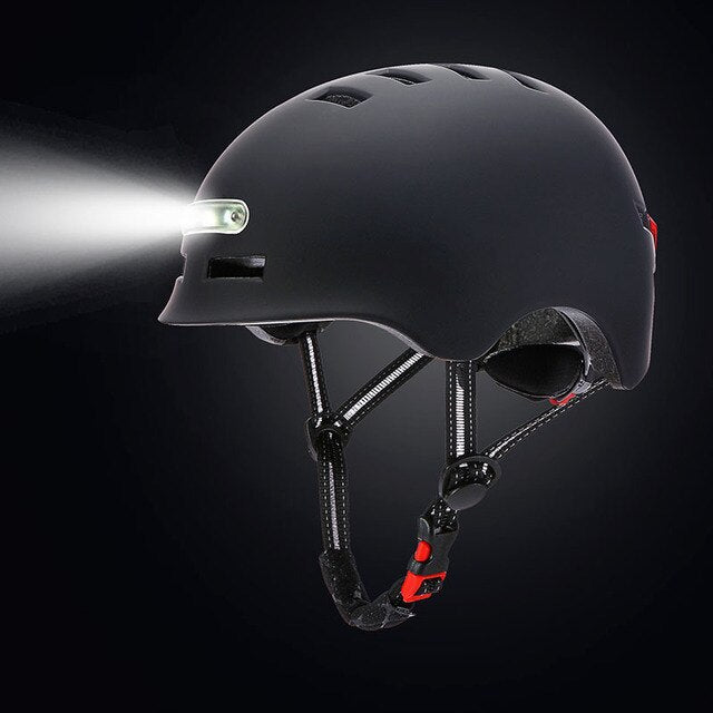 Smart MTB Cycling Bicycle Helmet Integrally-mold LED Light Reflective Warning Bike Motorcycle Scooter Push Bike Safety Helmet