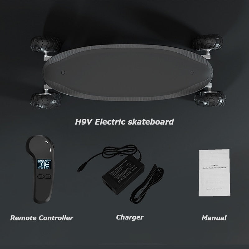 TeamGee H9V Electric Skateboard Adults Off Road Skate Board 40KMH 36KM Range Electric Longboard Carbon Fiber Board eSkateboard