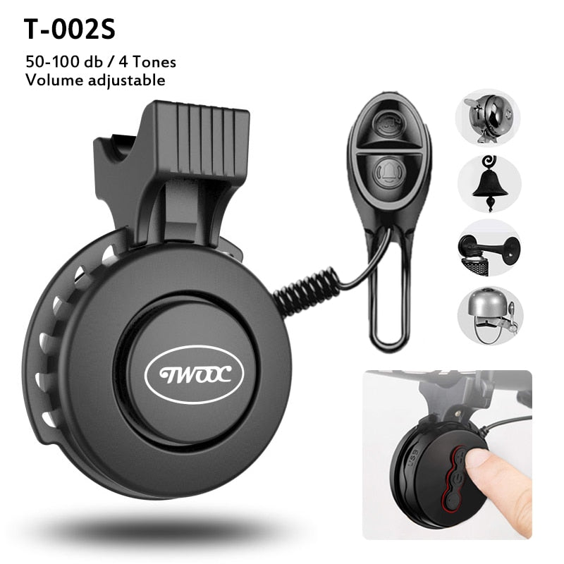 Bike Bell Charging Speaker USB Mini Electric Bike Horn 4 Modes.