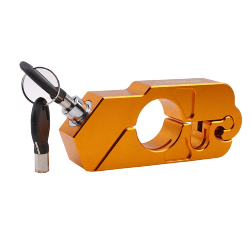 Motorcycle Grip Lock Security Locking. Fits Scooters, ATV, Dirt, & Street Bikes.