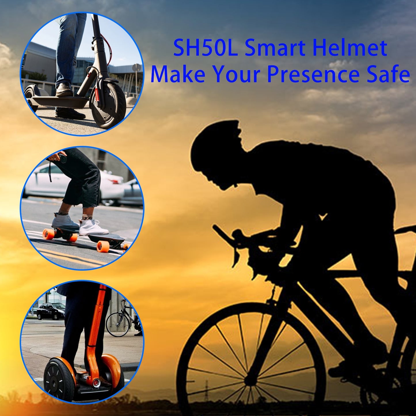Smart4u Cycling MTB Helmet, Electric Bike Lamp Back Light,  for Men, Women, and kids.