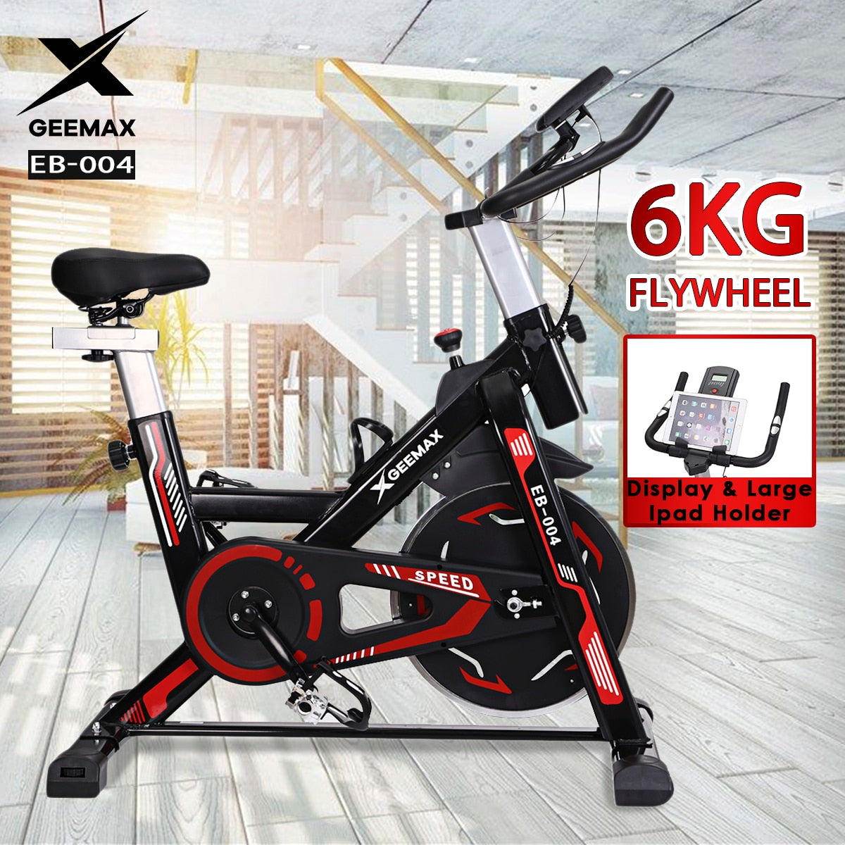 GEEMAX Exercise Bike Home Ultra-quiet Indoor Cycling Bike Stationary Bike Weight Loss Fitness Bike LCD Monitor Exercise Bicycle