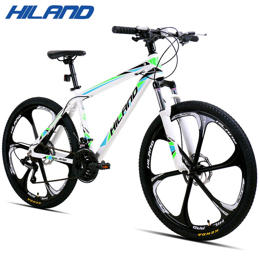 HILAND 26 inch, 21 Speed Aluminum Alloy Suspension Fork Bicycle Double Disc Brake.