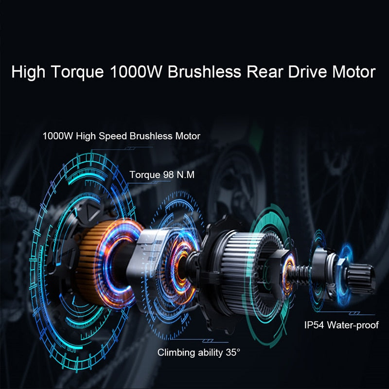 ZPAO Electric Bike 1000W Adult Mountain Bike 26 Inch Snow Electronic Bike 48V Electric Bicycle 4.0 Fat Tire e bike Folded Ebike