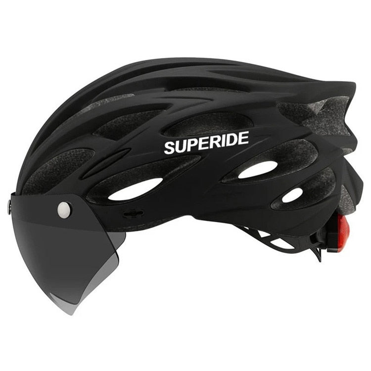 SUPERIDE unisex Cycling Helmet with Rearlight Sports MTB Bicycle Helmet Road Bike Mountain Bike Helmet with Goggles.