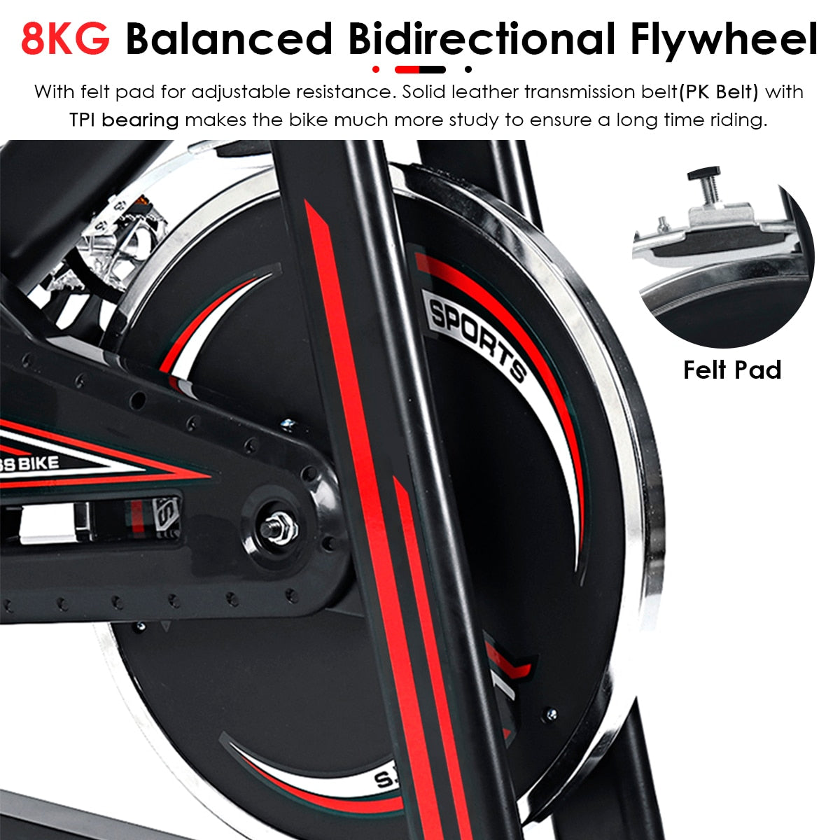 GEEMAX Exercise Bike Home Ultra-quiet Indoor Cycling Bike Stationary Bike Weight Loss Fitness Bike LCD Monitor Exercise Bicycle