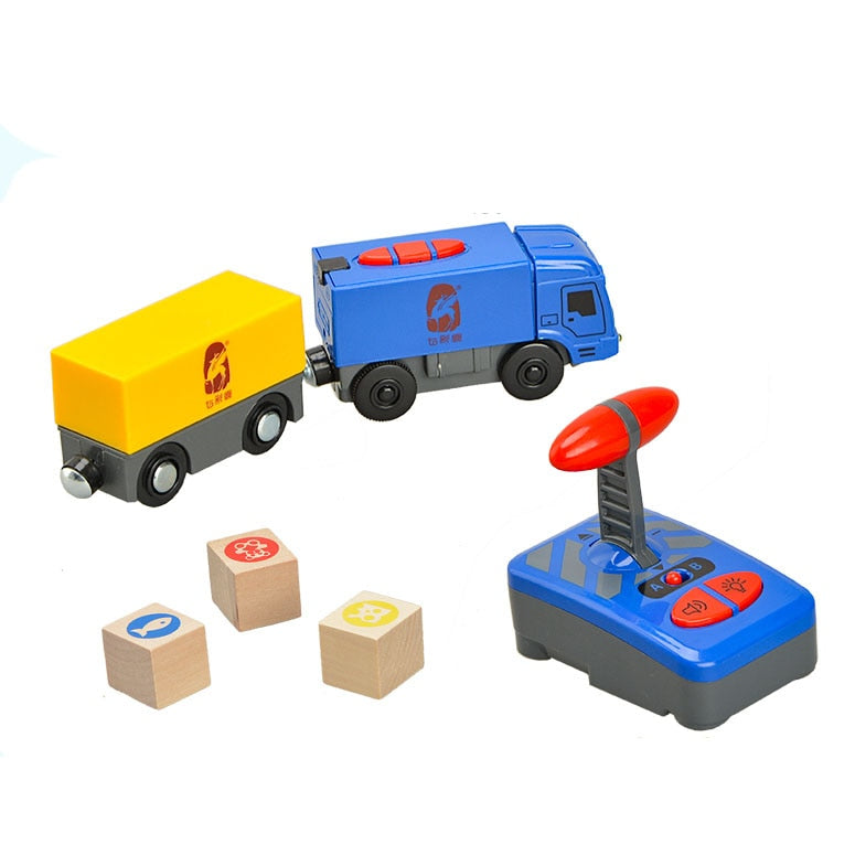 RC Electric Train Set With Carriage Sound and Light. Express Truck FIT Wooden Track.