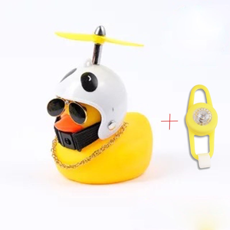 Small Yellow Bike Duck Bicycle bell,  Airscrew Helmet.  Bicycle Wind Motor Riding Cycling Lights Horn
