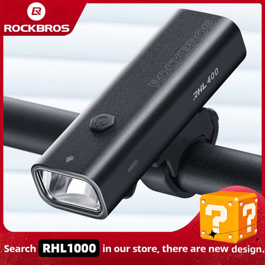 ROCKBROS Bike Light Rainproof USB Rechargeable LED 2000mAh MTB Front Lamp Headlight Aluminum.