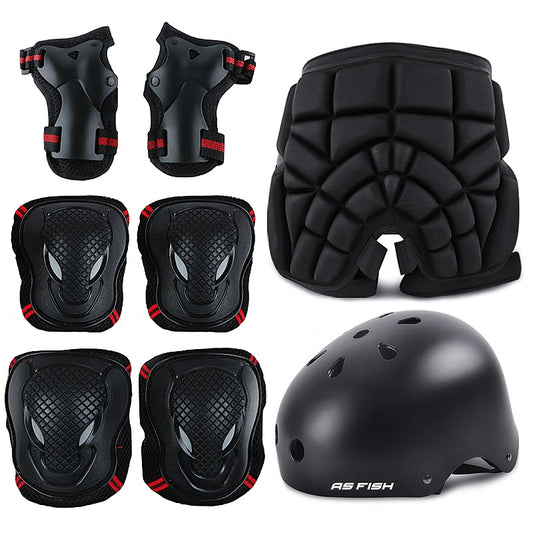 Protective Gear Elbow Hip Pads Wrist Safety Guard Cycling Riding Helmet Protector.