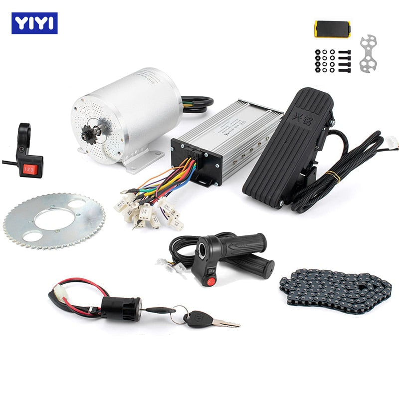 E-bike Conversion Kit 1000w 3000w Electric Motor for Skateboard, 45A Go Kart Electric Motor  Kits with Pedal Throttle