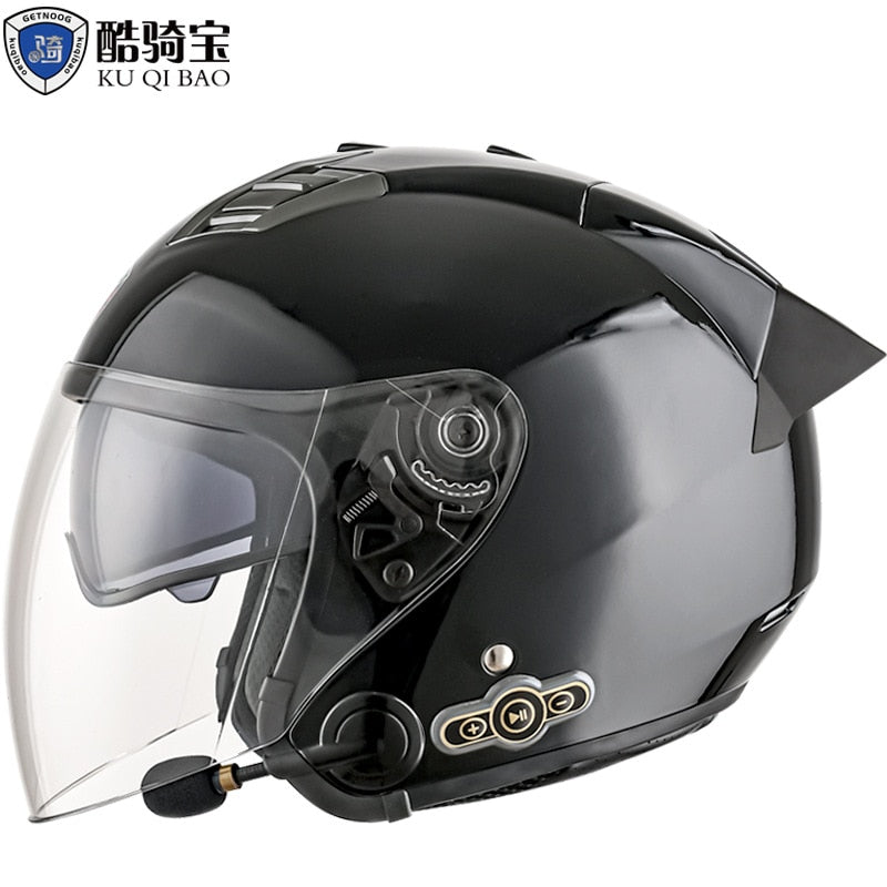 KUQIBAO Electric Motorcycle Helmet for Men. Bluetooth Helmet. 3000-MA Long Battery Life, Off-road Full Face Helmet