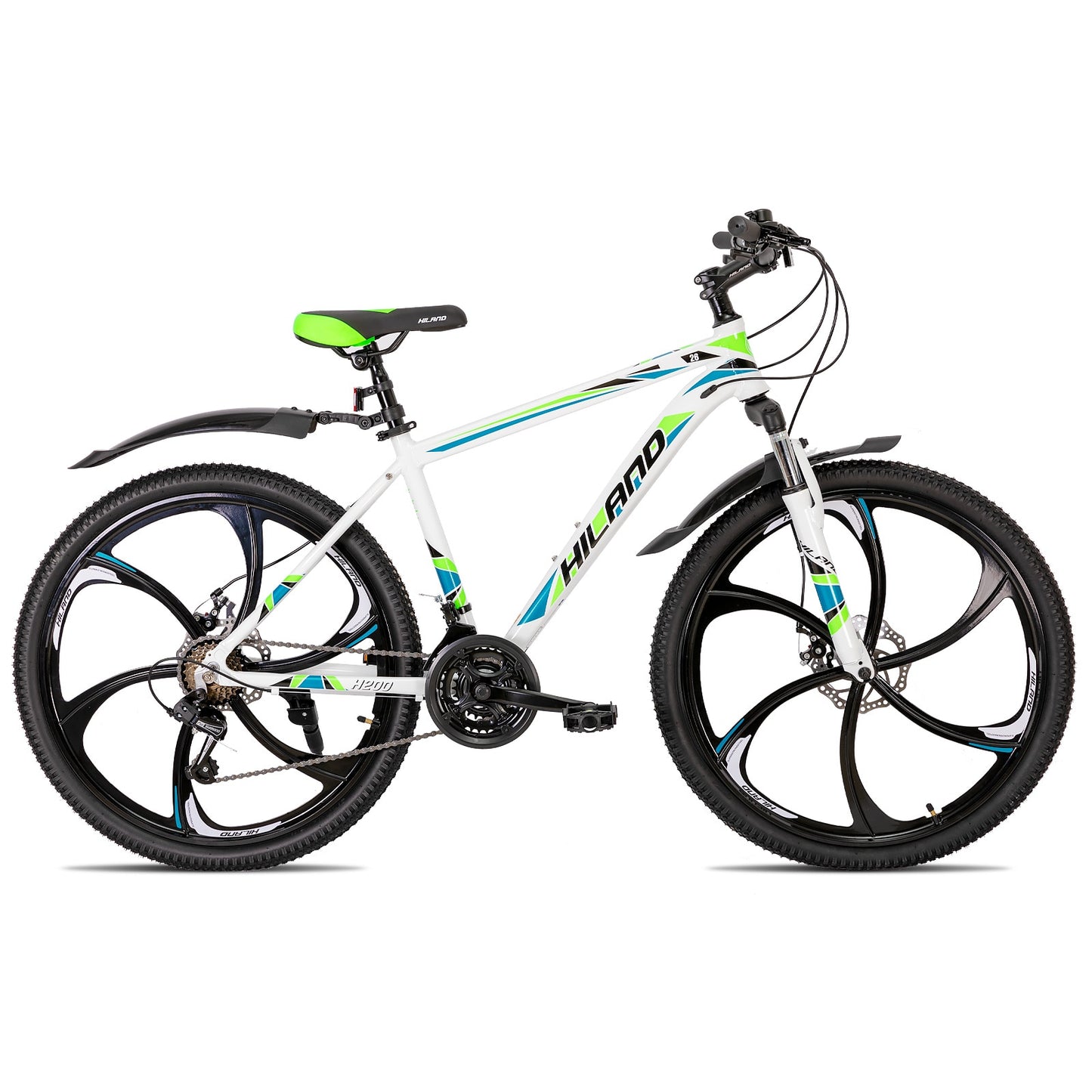 Hiland Mountain Bike 21 Speeds Drivetrain,Aluminum Frame 26 Inch Wheels Disc-Brake.