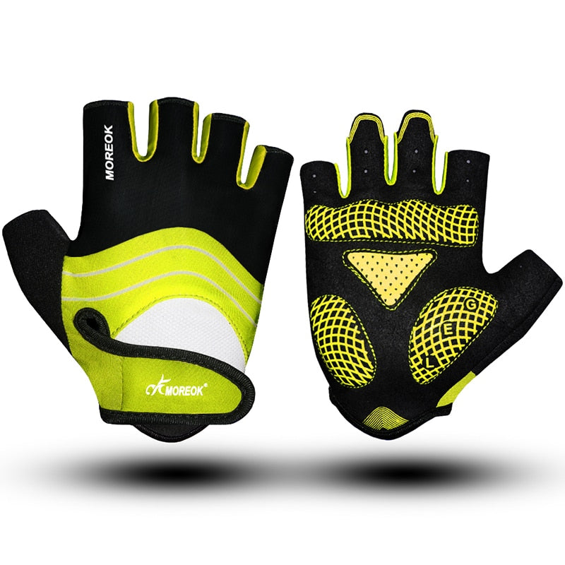 BIKINGMOREOK,  Half Finger Bike Gloves. 5mm Liquid Gel Pads, Shock-Absorbing Mountain Bike Gloves.