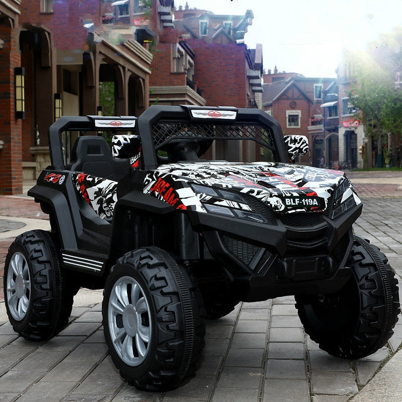 Kids RC Electric Car for Children LED Lighting Music Graffiti Off-road Vehicle Electric Car for Kids Ride on 0-6 Years Old