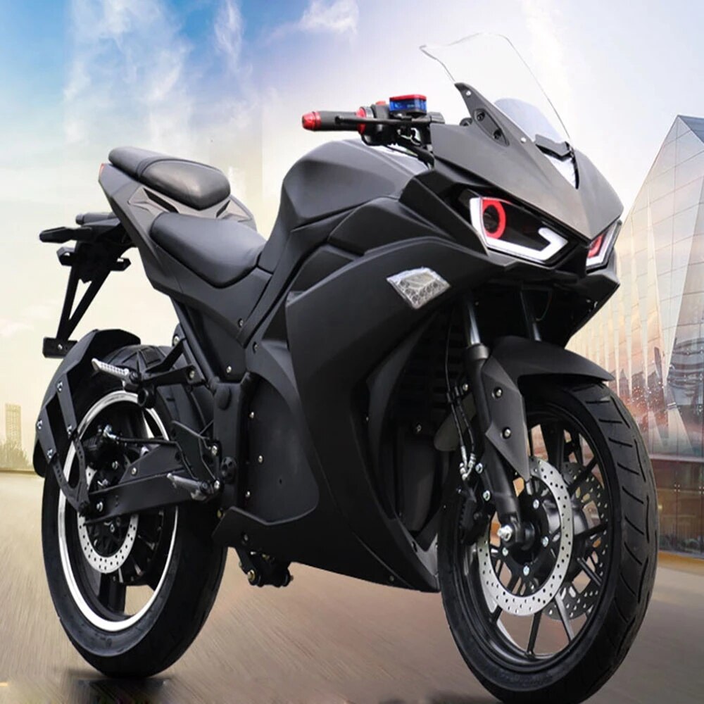 3000W 72V Electric Motorcycle with Twp-wheeled Lithium Battery 24 Tube Controller