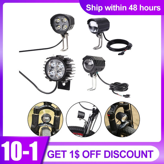 E-Bike Headlight  LED Front Lamp Waterproof Horn Set.