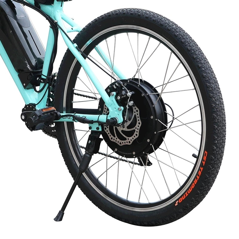 USA 48V 1000W/2000W 26" Rear Wheel Electric Bicycle Conversion Kit E-Bike Cycling with Brushless Gearless Hub Motor 7 Speed