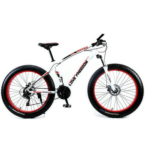 Love Freedom 7/21/24/27 Speed Mountain Bike 26 * 4.0 Fat Tire Bikes w/ Shock Absorbents.