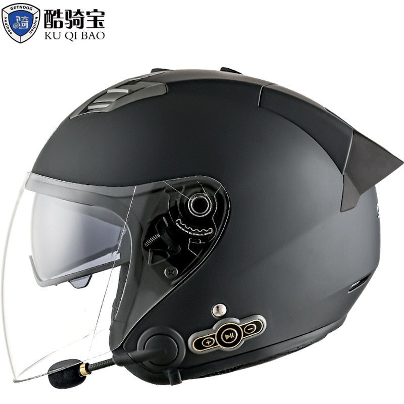 KUQIBAO Electric Motorcycle Helmet for Men. Bluetooth Helmet. 3000-MA Long Battery Life, Off-road Full Face Helmet
