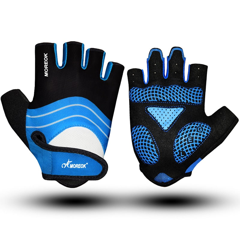 BIKINGMOREOK,  Half Finger Bike Gloves. 5mm Liquid Gel Pads, Shock-Absorbing Mountain Bike Gloves.